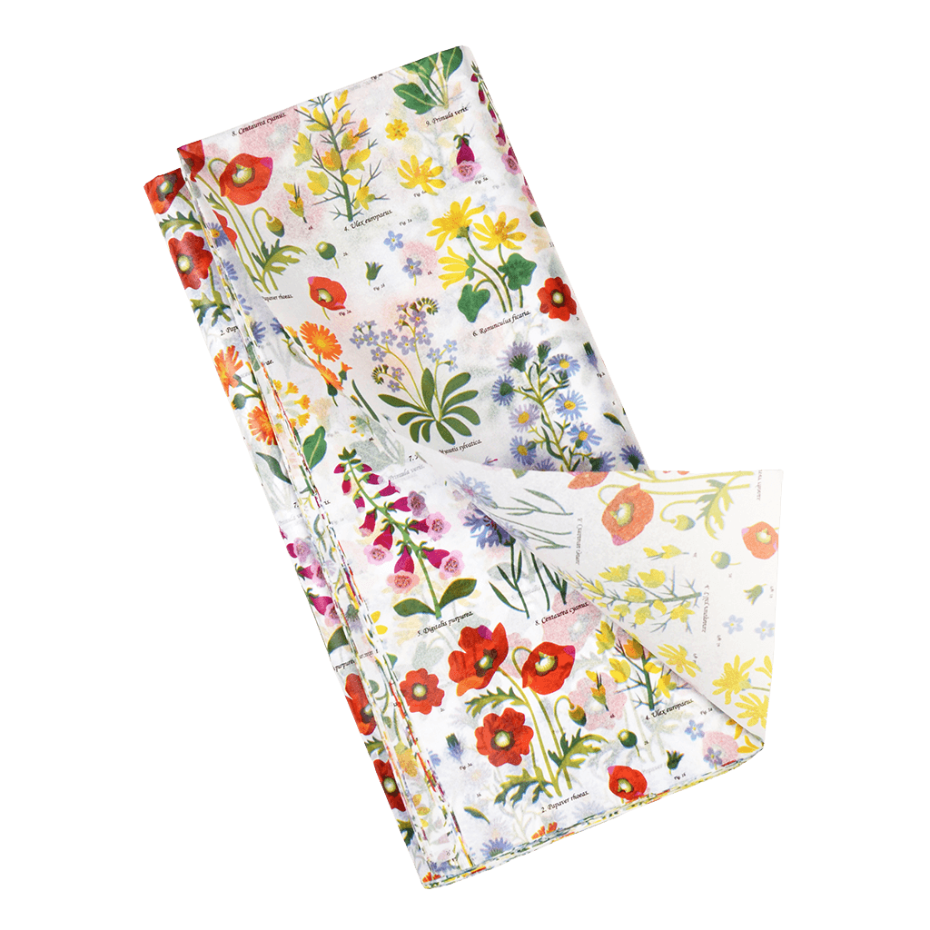 Silkespapper blommotiv | 10-ark | 50 x 70 cm