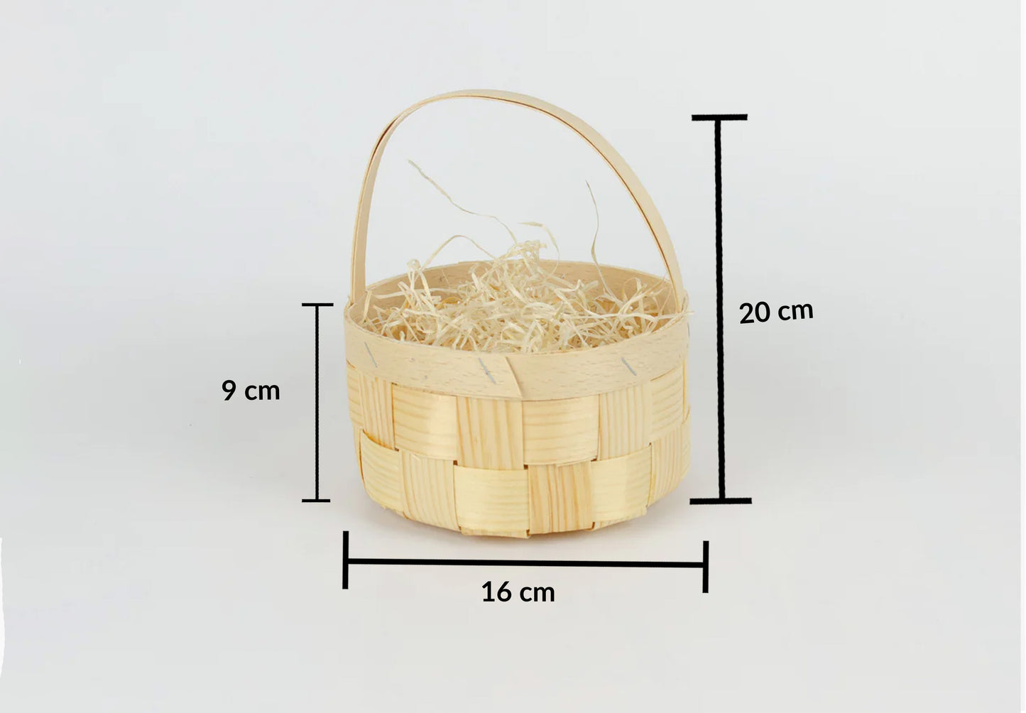 Tom presentkorg | Rund | 16 cm | Naturfärgad | Inklusive träull