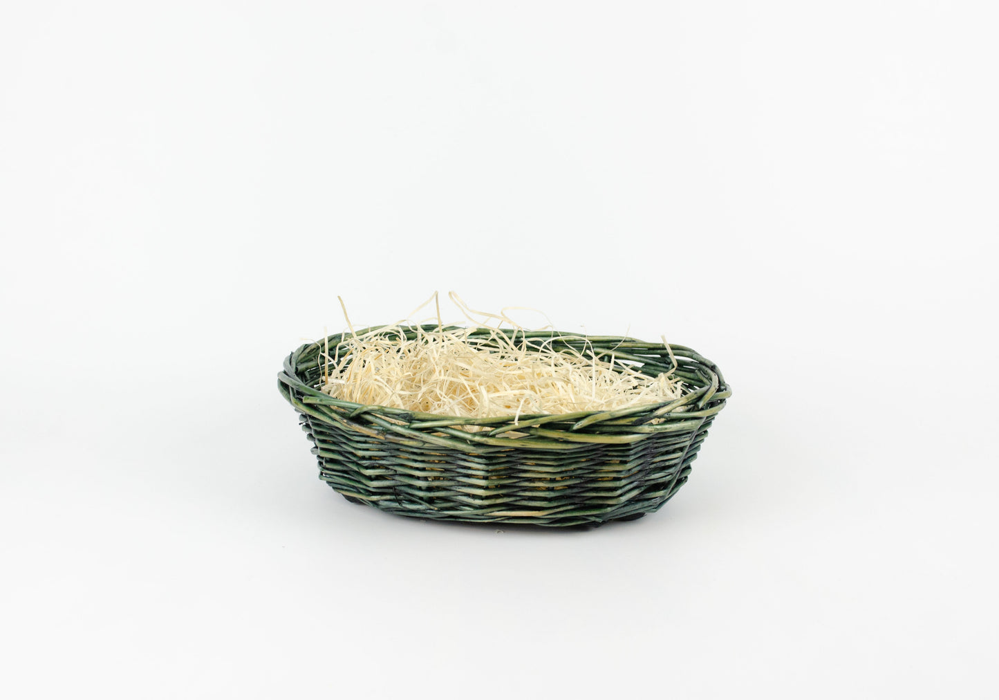 Tom presentkorg | Oval | 28 cm | Grön | Inklusive träull