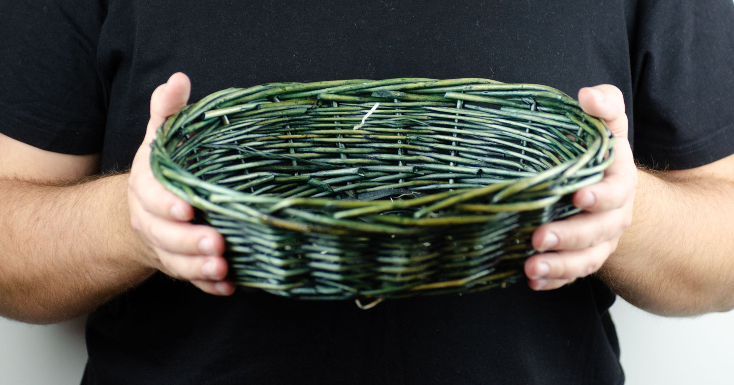 Tom presentkorg | Oval | 28 cm | Grön | Inklusive träull