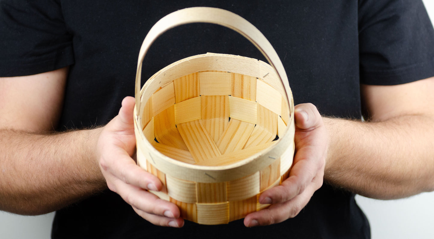 Tom presentkorg | Rund | 16 cm | Naturfärgad | Inklusive träull
