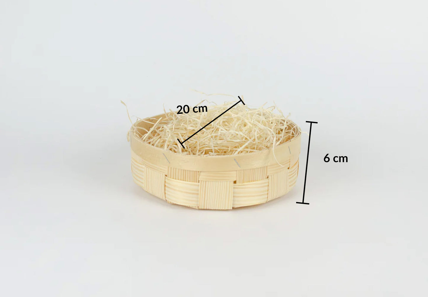 Tom presentkorg | Rund | 20 cm | Naturfärgad | Inklusive träull