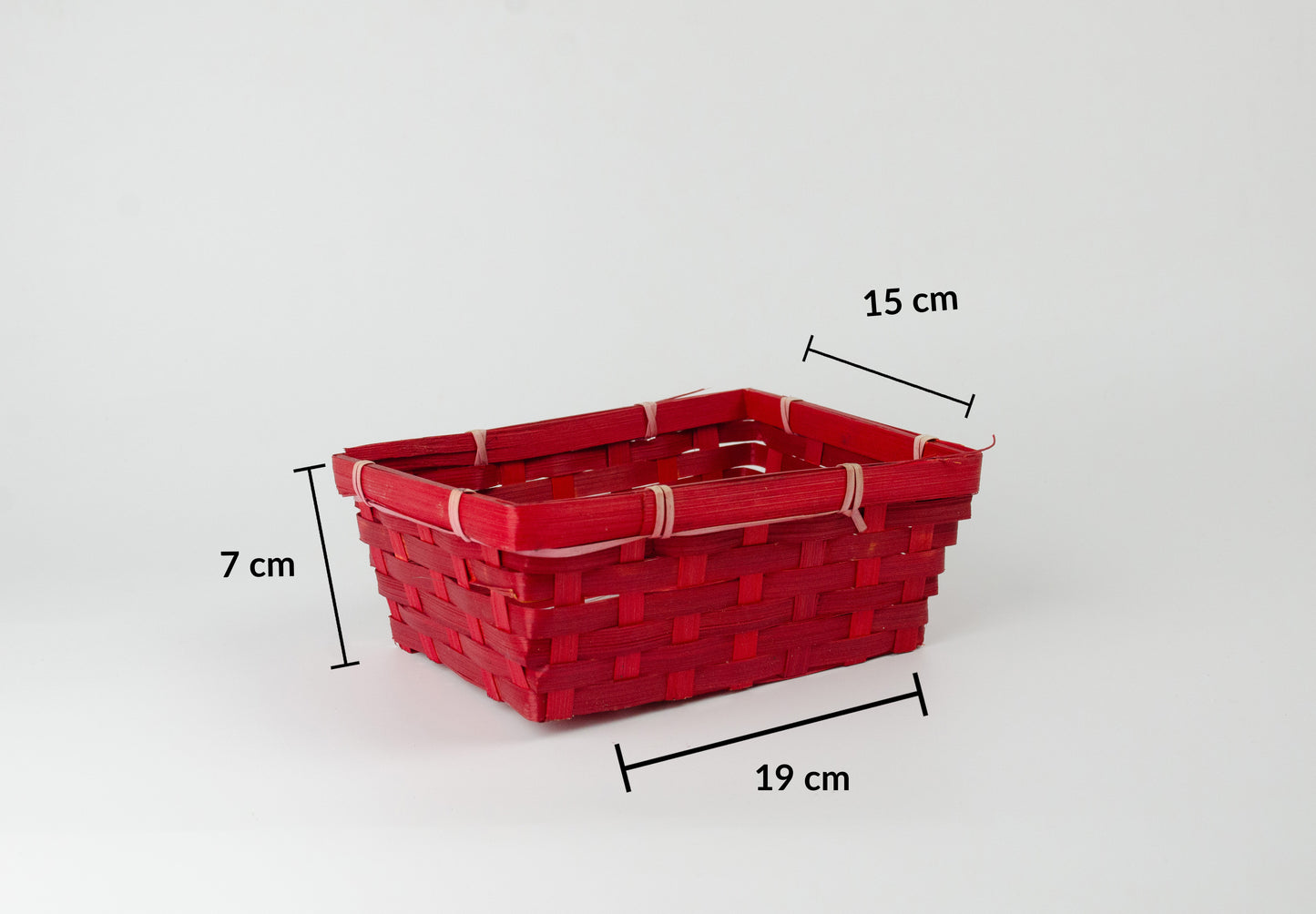Tom presentkorg | Fyrkantig | 19 cm | Röd
