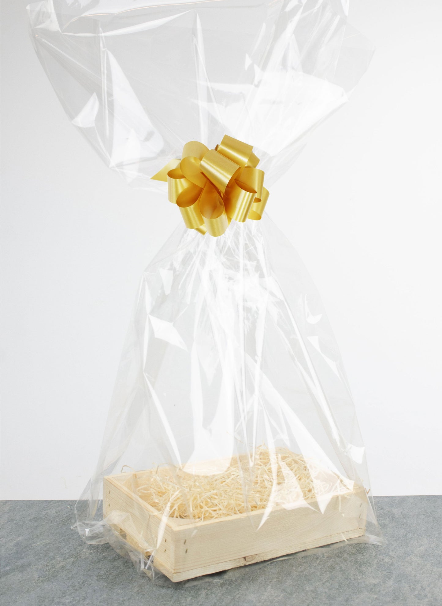 Presentlåda i trä | Rektangulär | 24,5 cm | Naturfärgad | Inklusive träull