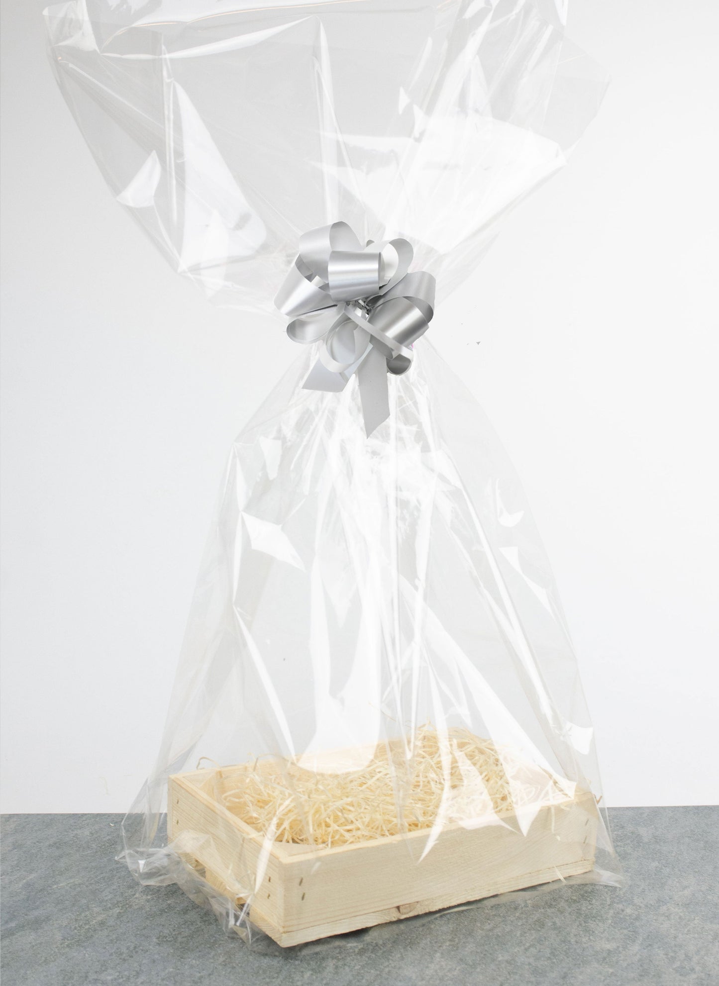 Presentlåda i trä | Rektangulär | 24,5 cm | Naturfärgad | Inklusive träull