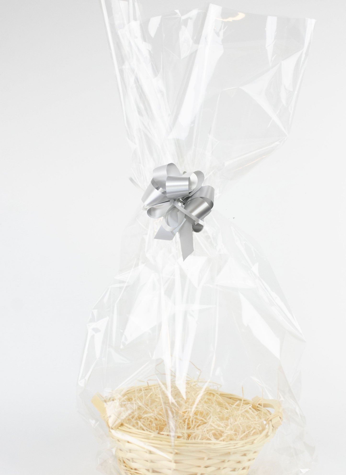 Tom presentkorg | Rund | 24 cm | Vit | Inklusive träull