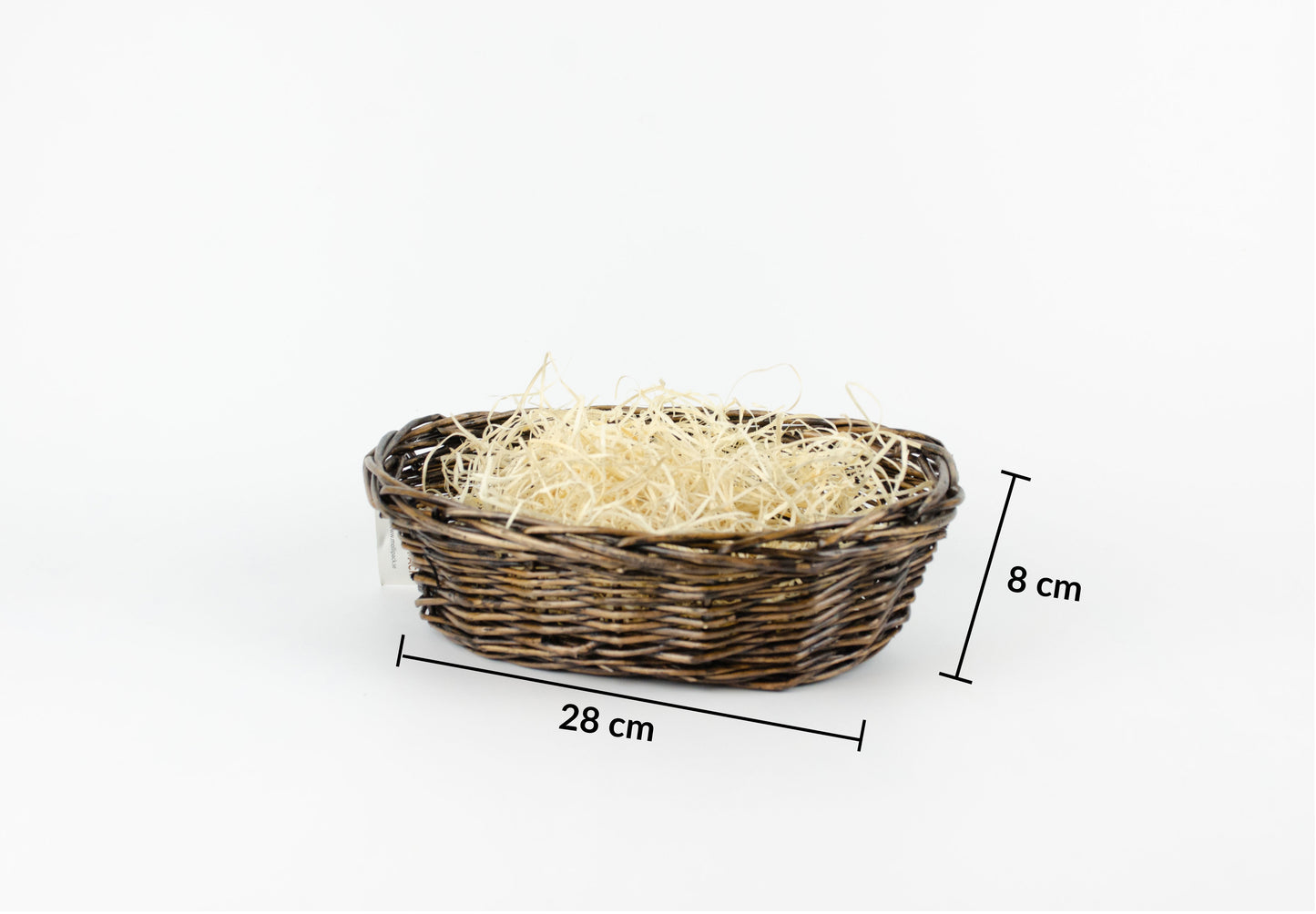 Tom presentkorg | Oval | 28 cm | Naturfärgad | Inklusive träull