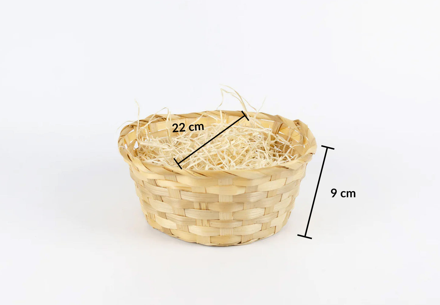 Tom presentkorg | Rund | 22 cm | Naturfärgad | Inklusive träull