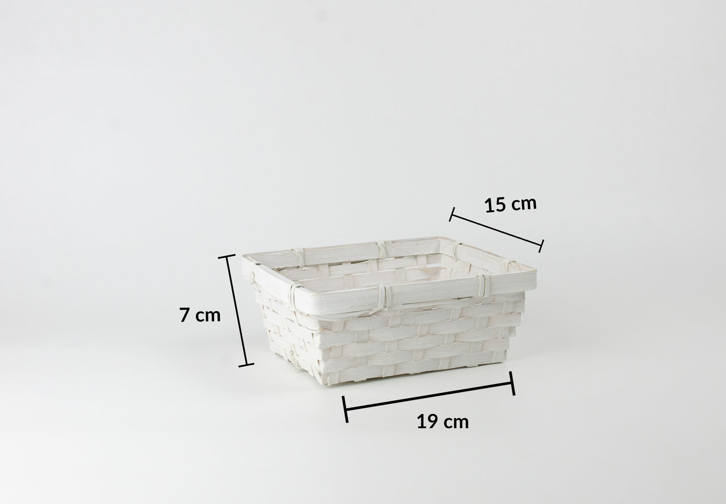 Tom presentkorg | Fyrkantig | 19 cm | Vit