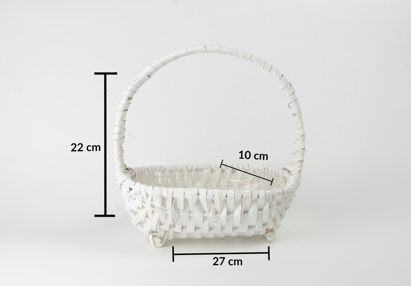 Tom presentkorg | Oval | 22 cm | Vit |