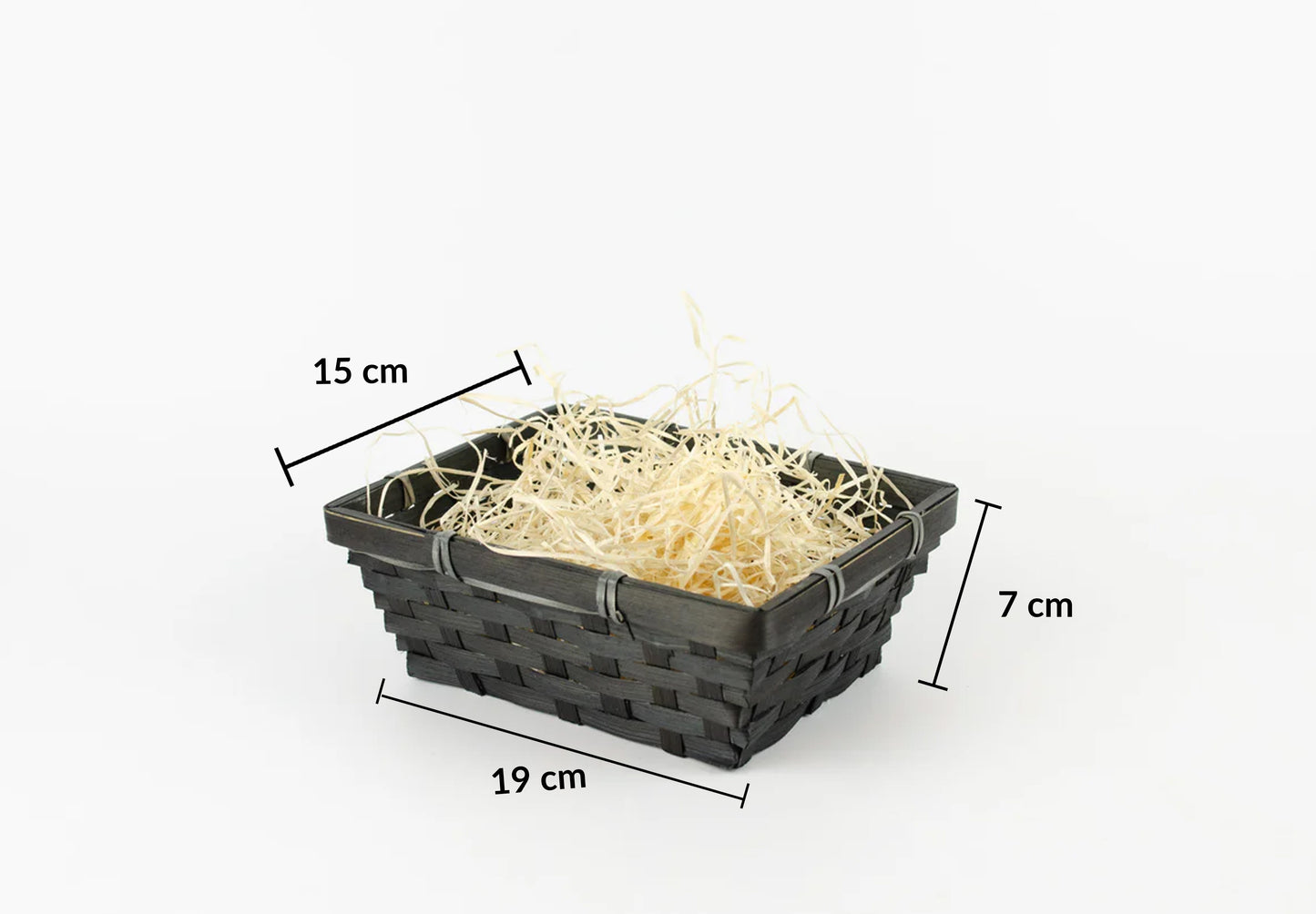 Tom presentkorg | Fyrkantig | 19 cm | Svart