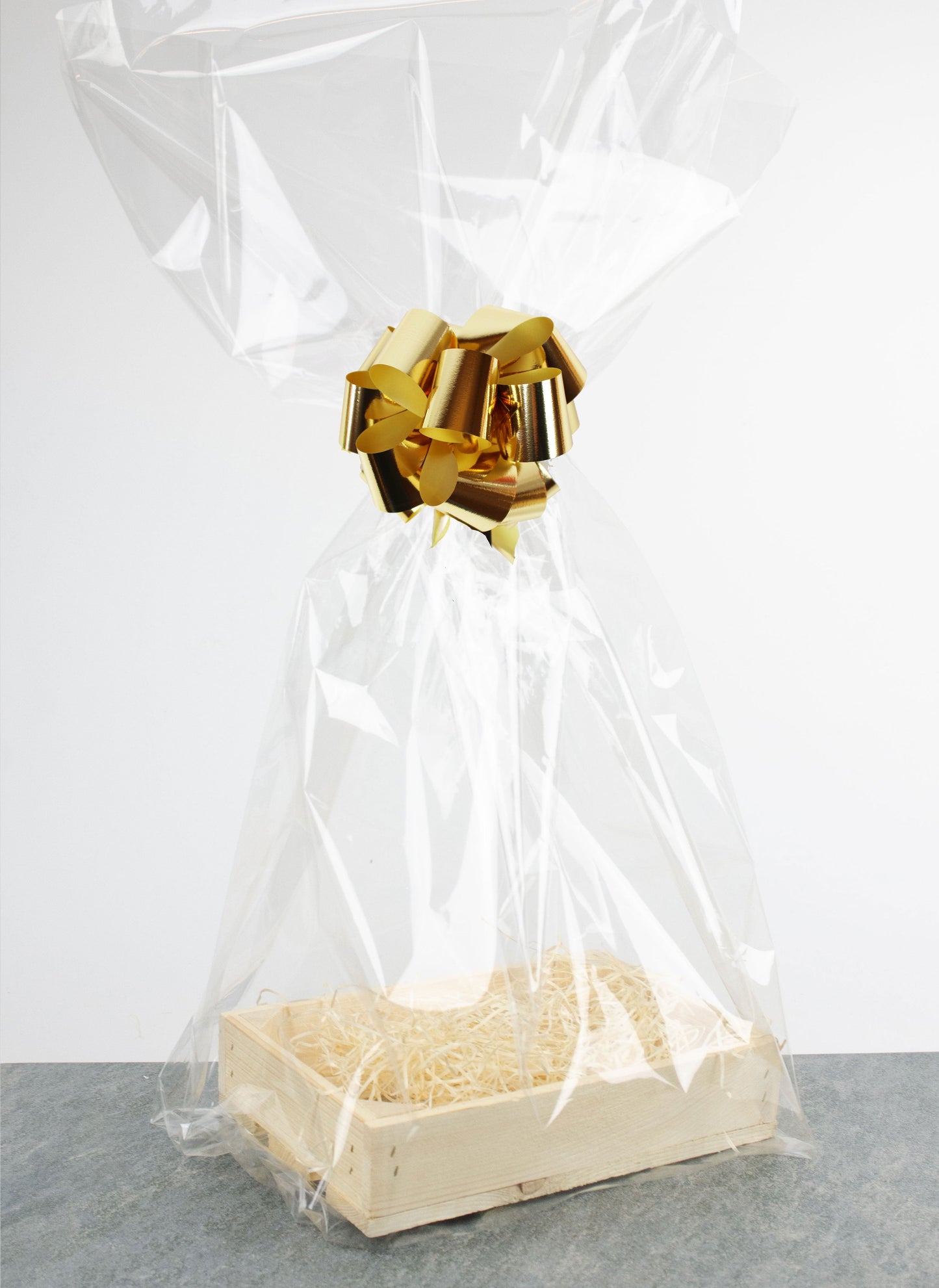 Presentlåda i trä | Rektangulär | 24,5 cm | Naturfärgad | Inklusive träull