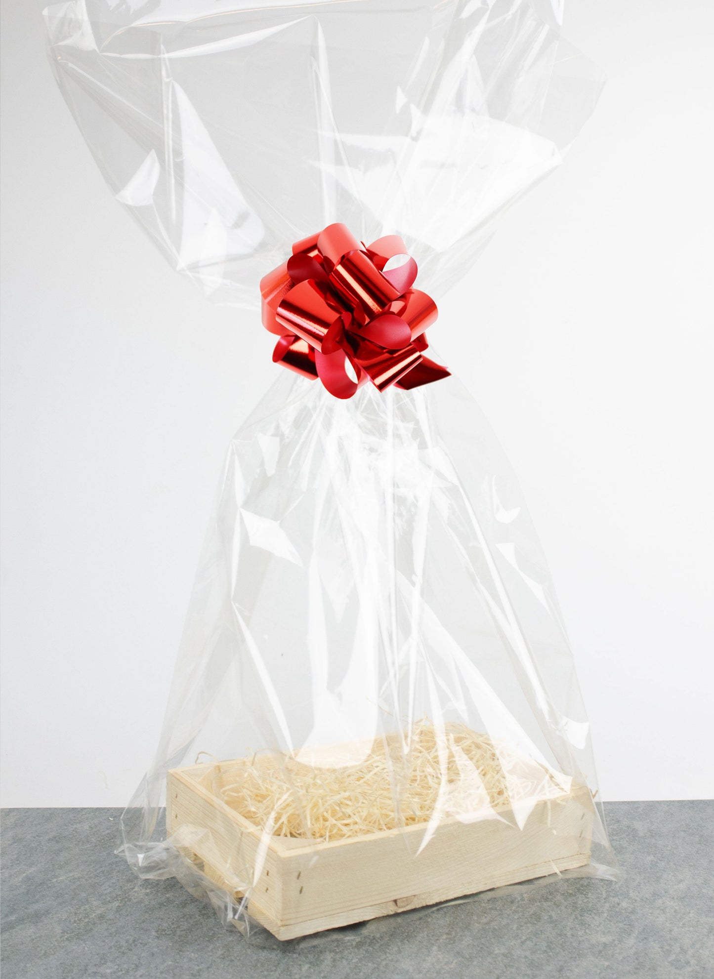 Presentlåda i trä | Rektangulär | 24,5 cm | Naturfärgad | Inklusive träull