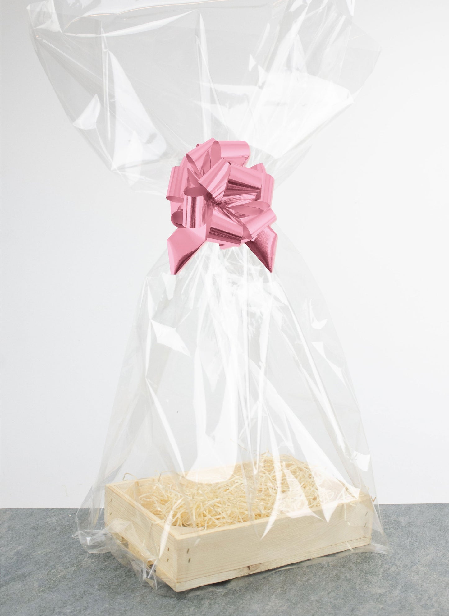 Presentlåda i trä | Rektangulär | 24,5 cm | Naturfärgad | Inklusive träull