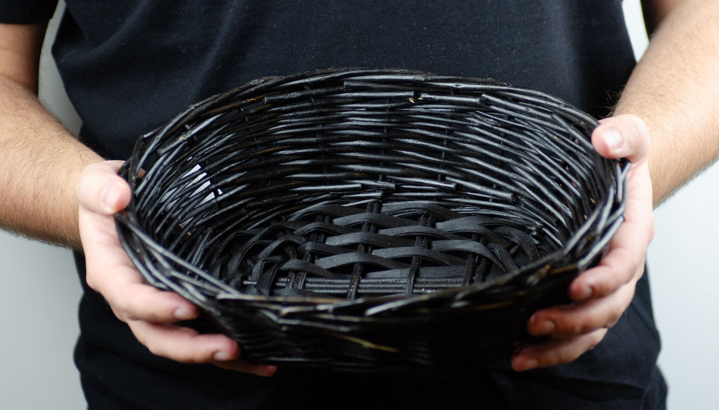 Tom presentkorg | Oval | 28 cm | Svart | Inklusive träull