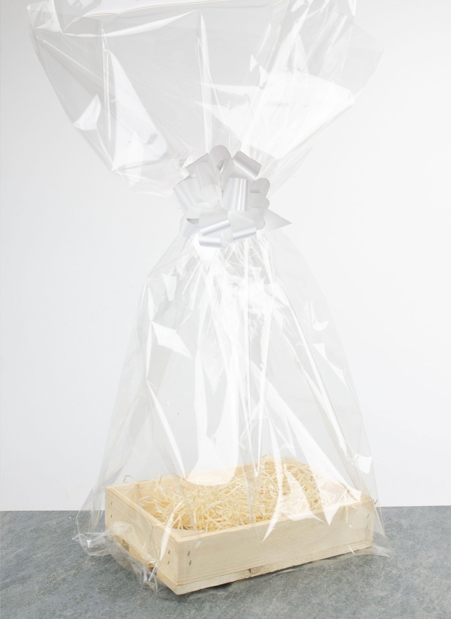 Presentlåda i trä | Rektangulär | 24,5 cm | Naturfärgad | Inklusive träull