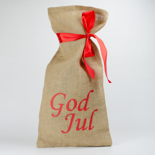 Julsäck | God Jul | Rött band | 60×30 cm | Jutesäck