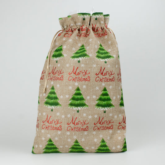 Julsäck - Julmotiv | Merry Christmas | 25x40 cm  | Jutesäck - M