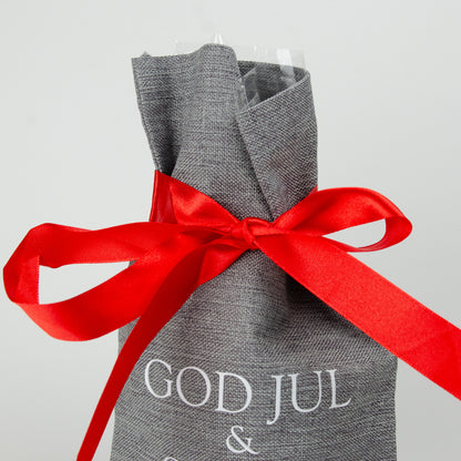 Julsäck | Dansande tomtar | 17 x 30 cm | Jutesäck