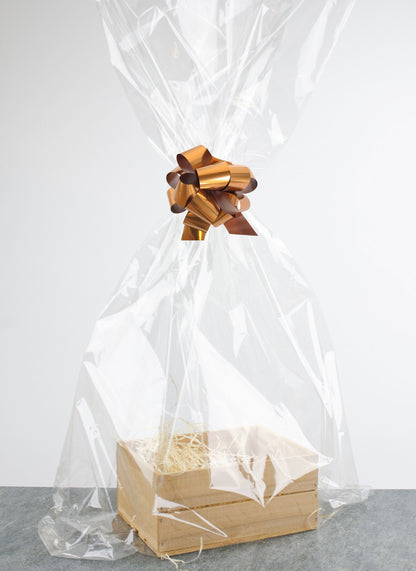 Presentlåda i trä | Rektangulär | 20 cm | Naturfärgad  | Inklusive träull