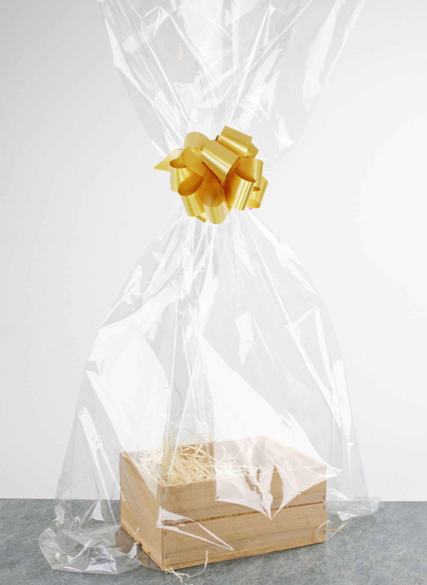 Presentlåda i trä | Rektangulär | 20 cm | Naturfärgad  | Inklusive träull