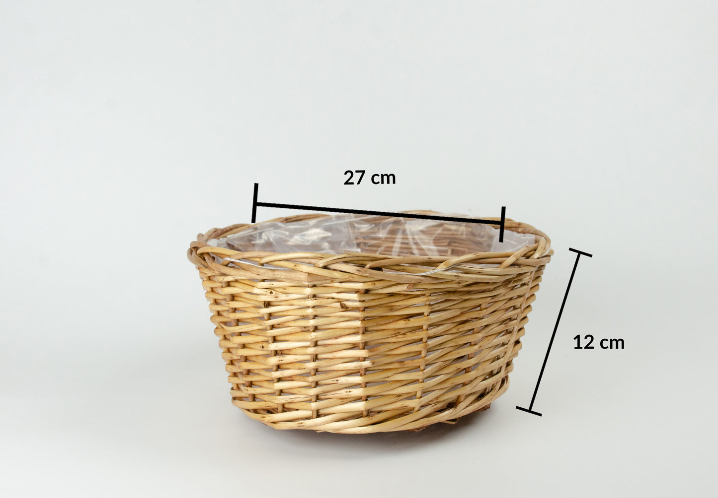 Tom presentkorg |  Rund |  27 cm | Naturfärgad