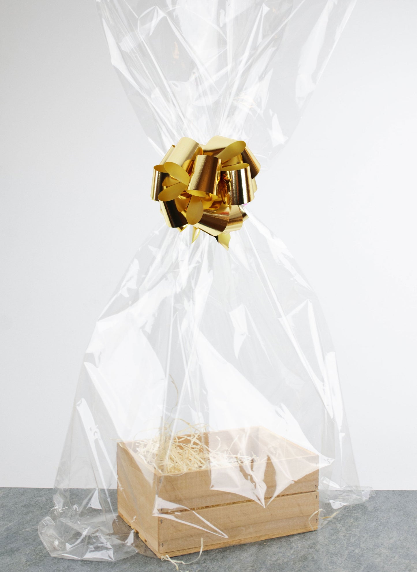 Presentlåda i trä | Rektangulär | 20 cm | Naturfärgad  | Inklusive träull