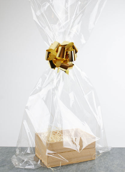 Presentlåda i trä | Rektangulär | 20 cm | Naturfärgad  | Inklusive träull
