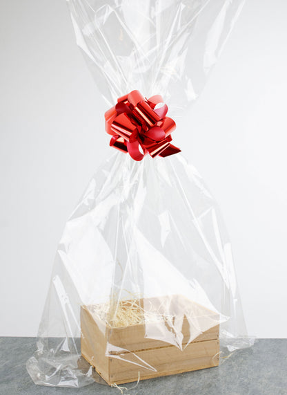 Presentlåda i trä | Rektangulär | 20 cm | Naturfärgad  | Inklusive träull
