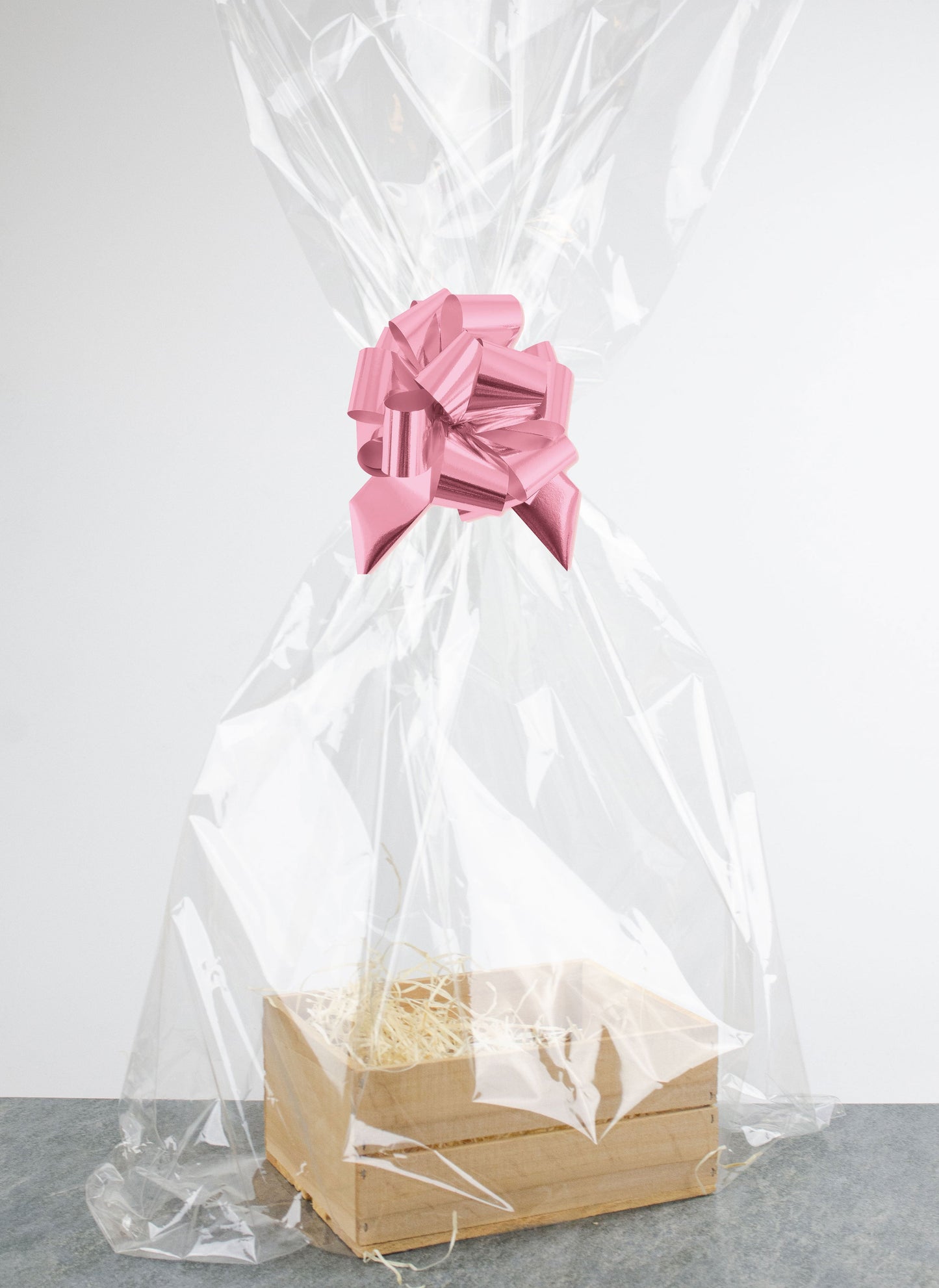 Presentlåda i trä | Rektangulär | 20 cm | Naturfärgad  | Inklusive träull