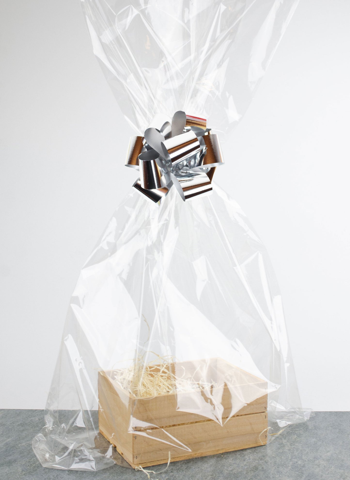 Presentlåda i trä | Rektangulär | 20 cm | Naturfärgad  | Inklusive träull