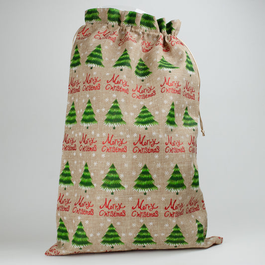 Julsäck - Julmotiv | Merry Christmas | 40x60 cm | Jutesäck - XL