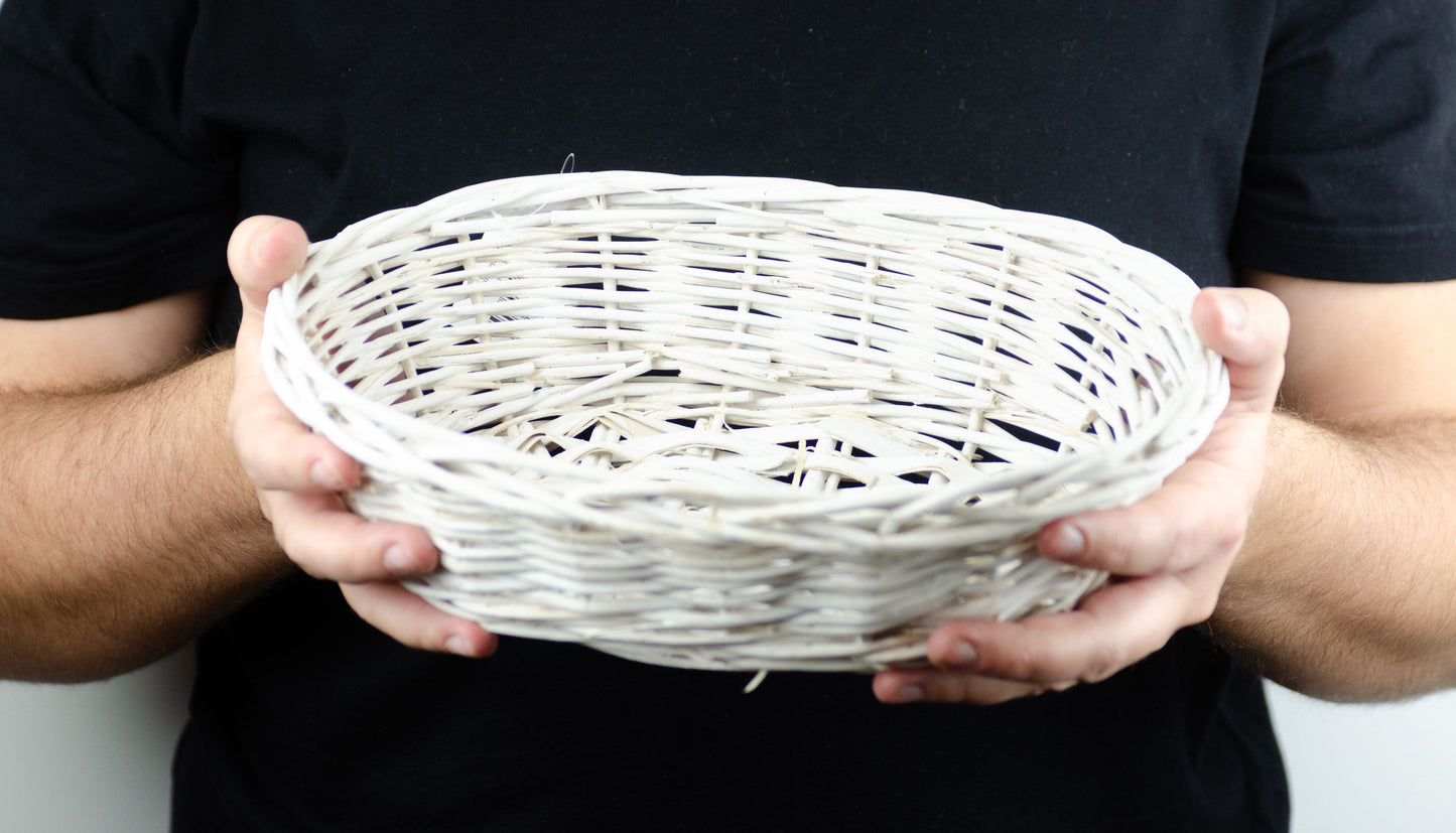 Tom presentkorg |  Oval |  28 cm | Vit | Inklusive träull