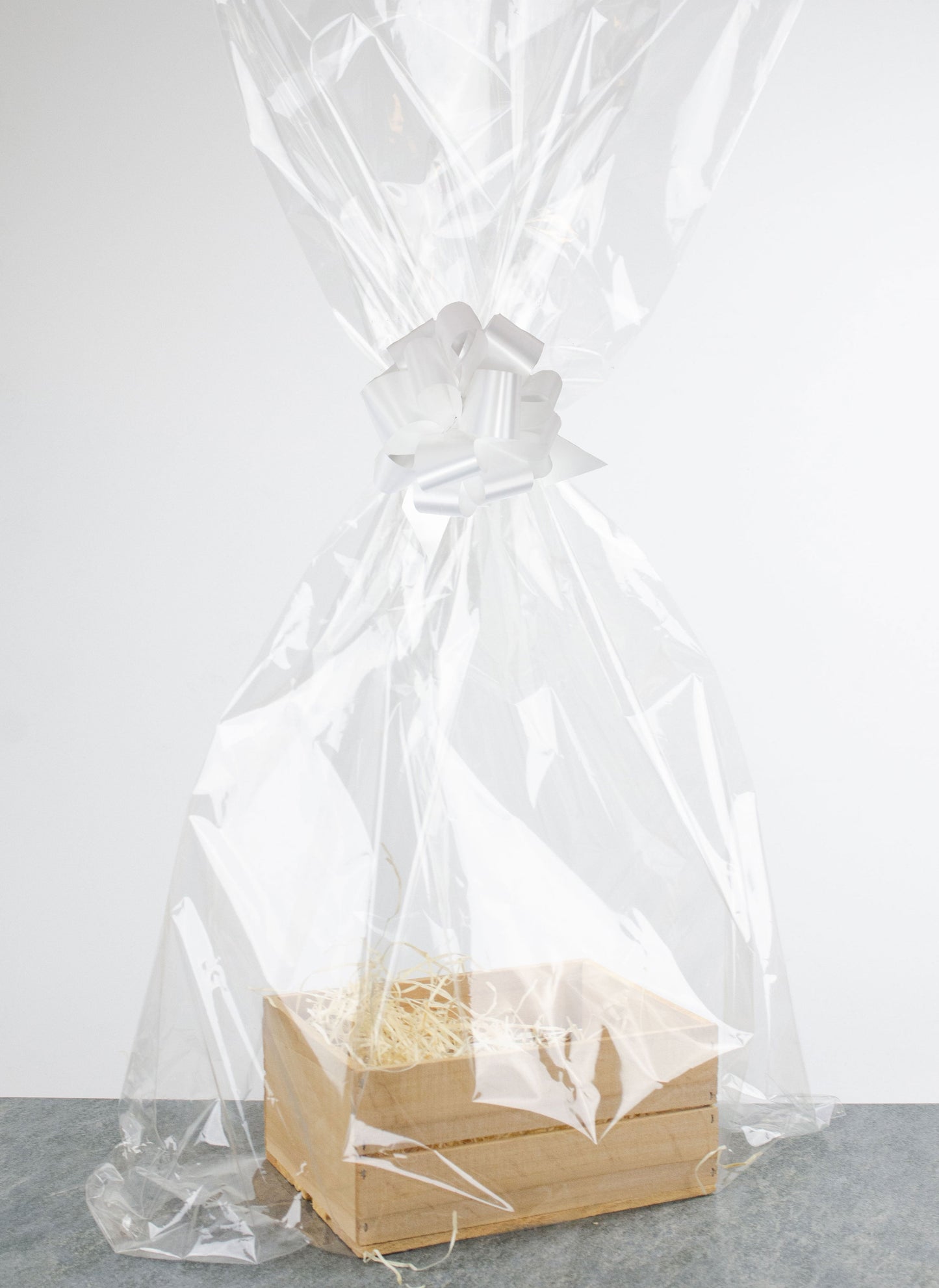 Presentlåda i trä | Rektangulär | 20 cm | Naturfärgad  | Inklusive träull