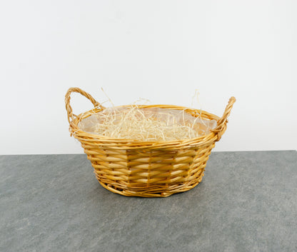 Tom presentkorg |  Rund |  28 cm | Träfärgad | Inklusive träull